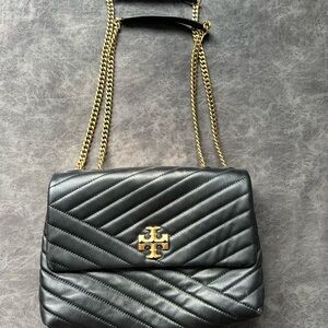 Tory Burch Kira Medium Black Quilted Shoulder Bag
